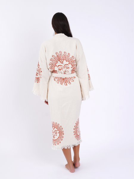 Sun Face Natural Kimono Robe