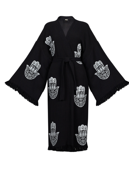 Black Edit w/Hamsa hand Kimono Robe