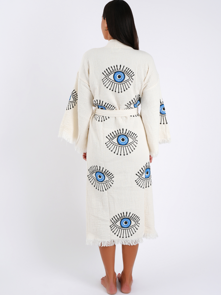 New Stock Blue Evil Eye Robe – Peshtemal.Shop
