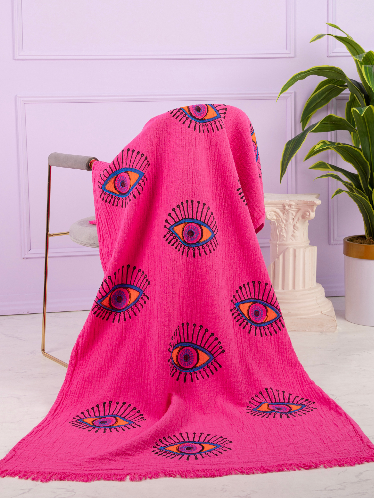 Pink Evil Eye Towel ( 90cm - 180cm )