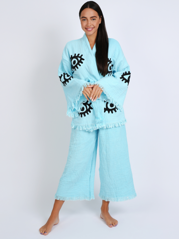 Turquoise evil eye co-ord