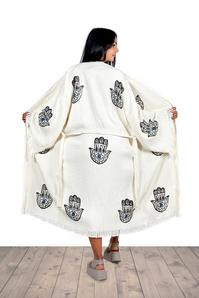 Hamsa Hand Peshtemal Kimono