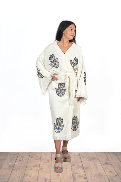 Hamsa Hand Peshtemal Kimono