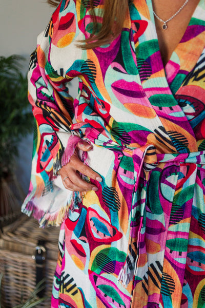Pink Picasso Kimono Robe